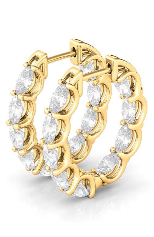 Hautecarat Oval Lab-created Diamond Inside Out 14k Gold Hoop Earrings In Gold