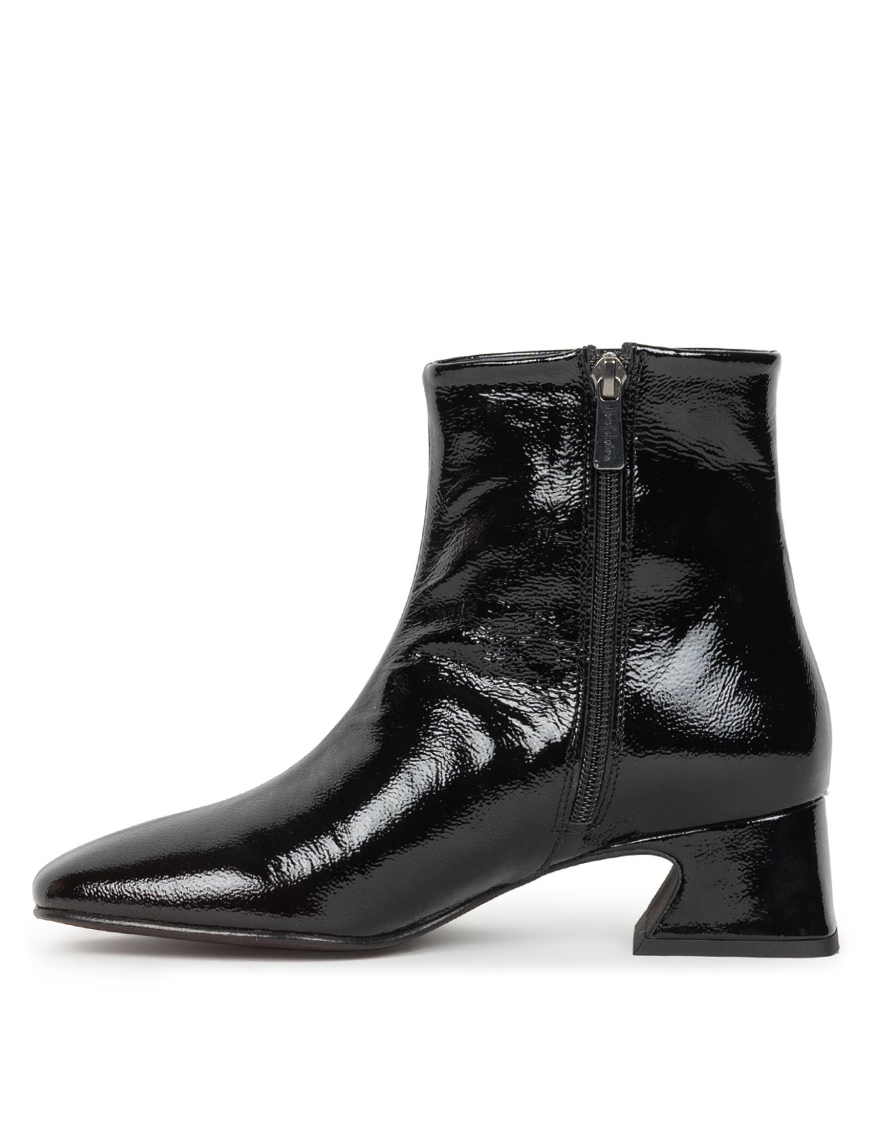 Eline Flat Ankle Boots, Alternate, color, Vinyl Black