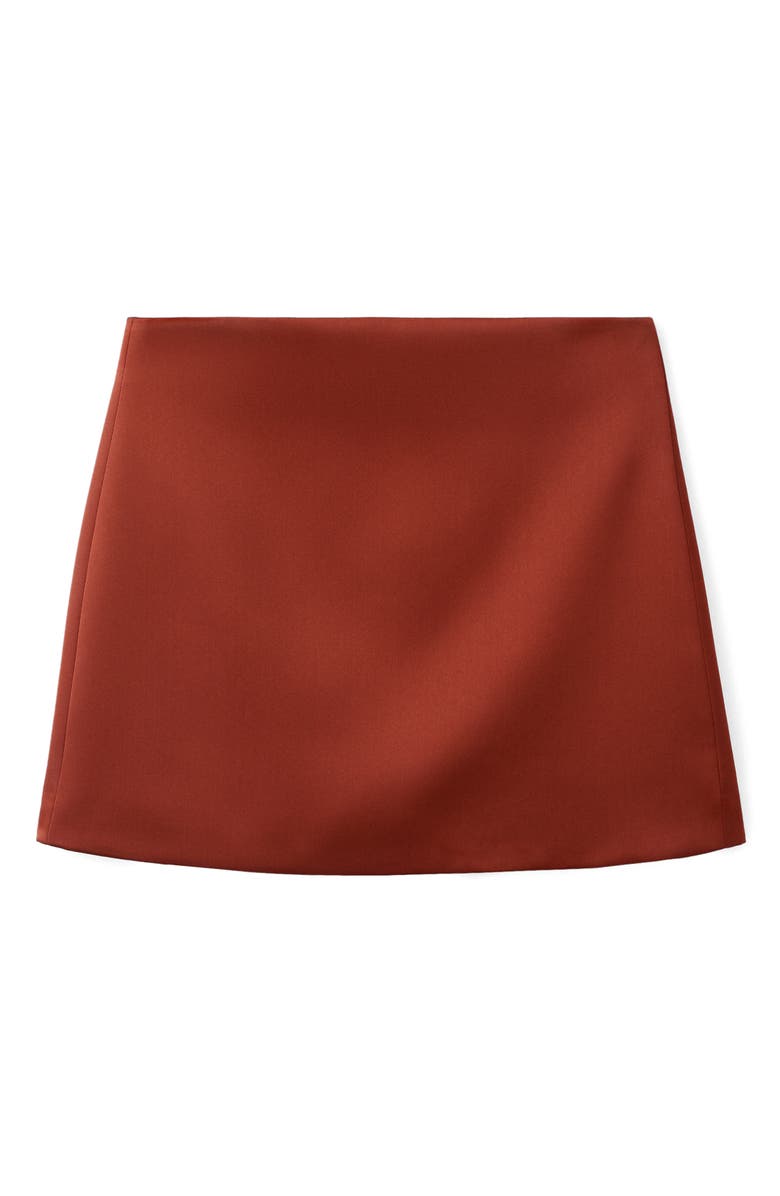 MANGO Jackieo Satin Miniskirt, Alternate, color, Russet