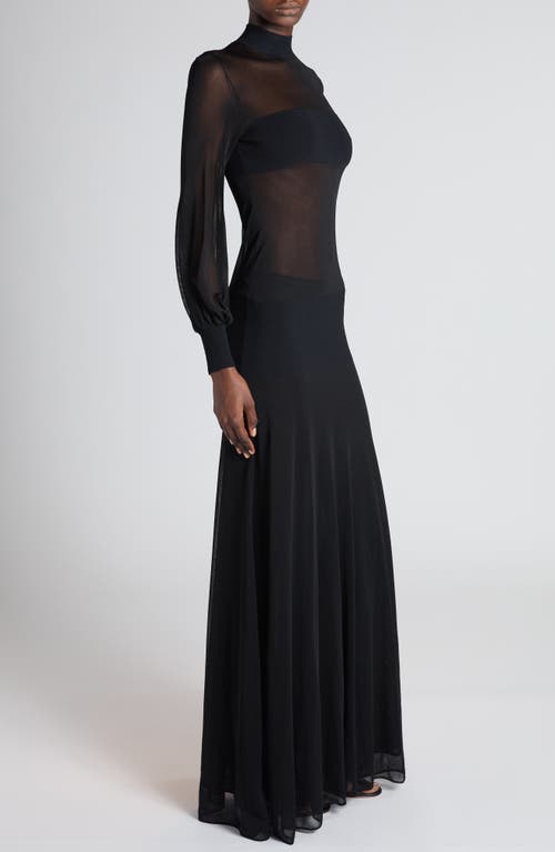 Shop Tom Ford Long Sleeve Knit Gown In Black
