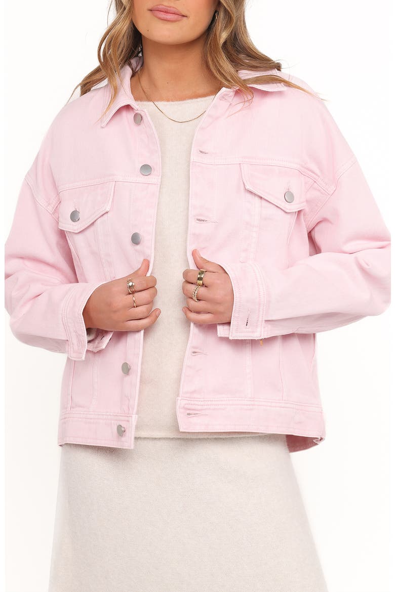 Larosa Denim Trucker Jacket, Main, color, DUSTY PINK