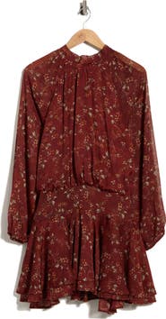 Lush Mock Neck Long Sleeve Minidress