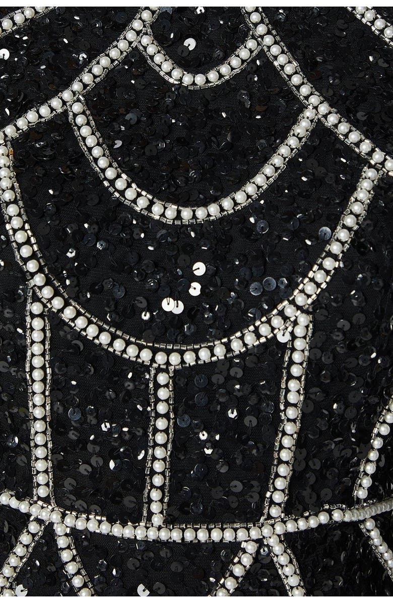 Coast Long Sleeve Sequin Mini Dress, Alternate, color, Black