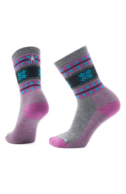 Everyday Snowflake Dream Merino Wool Blend Crew Socks