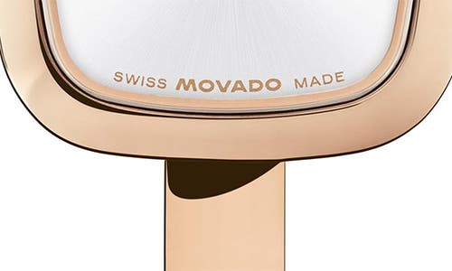 Movado Women's Museum Cushion Swiss Quartz Rose Pvd Bangle Watch, 21.50mm In Gold