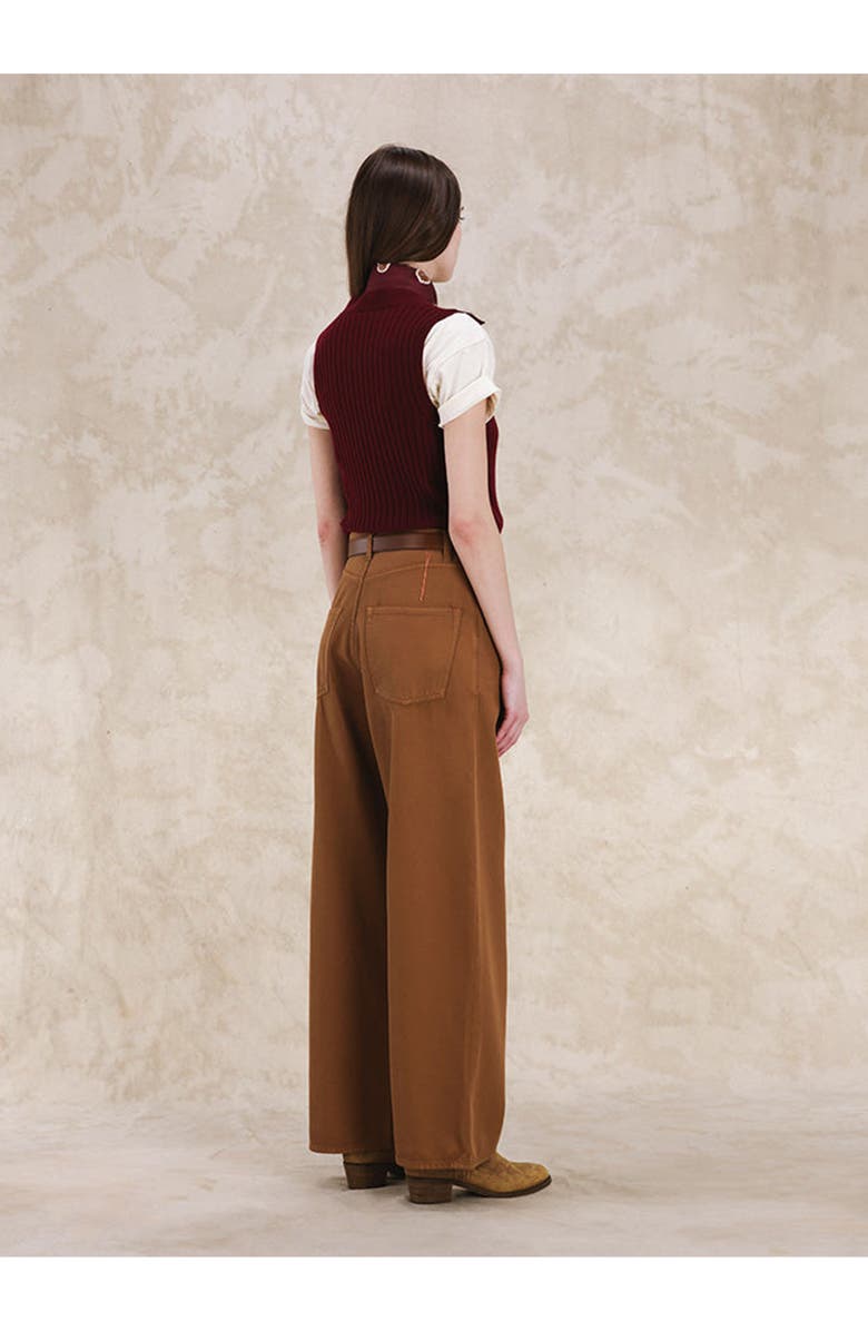 Fortela Jaron Wide Leg Wool Trousers, Alternate, color, Dark Brown