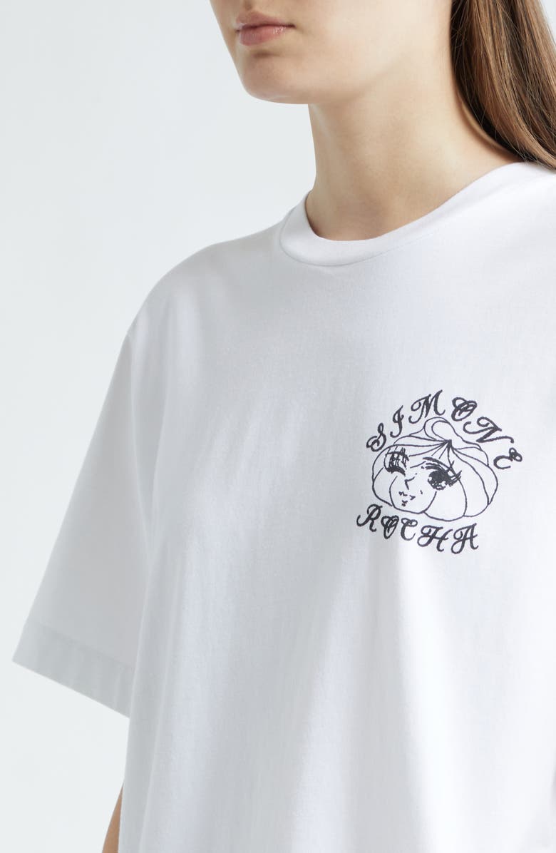 Simone Rocha Dim Sum Logo Print T-Shirt, Alternate, color, White/ Black