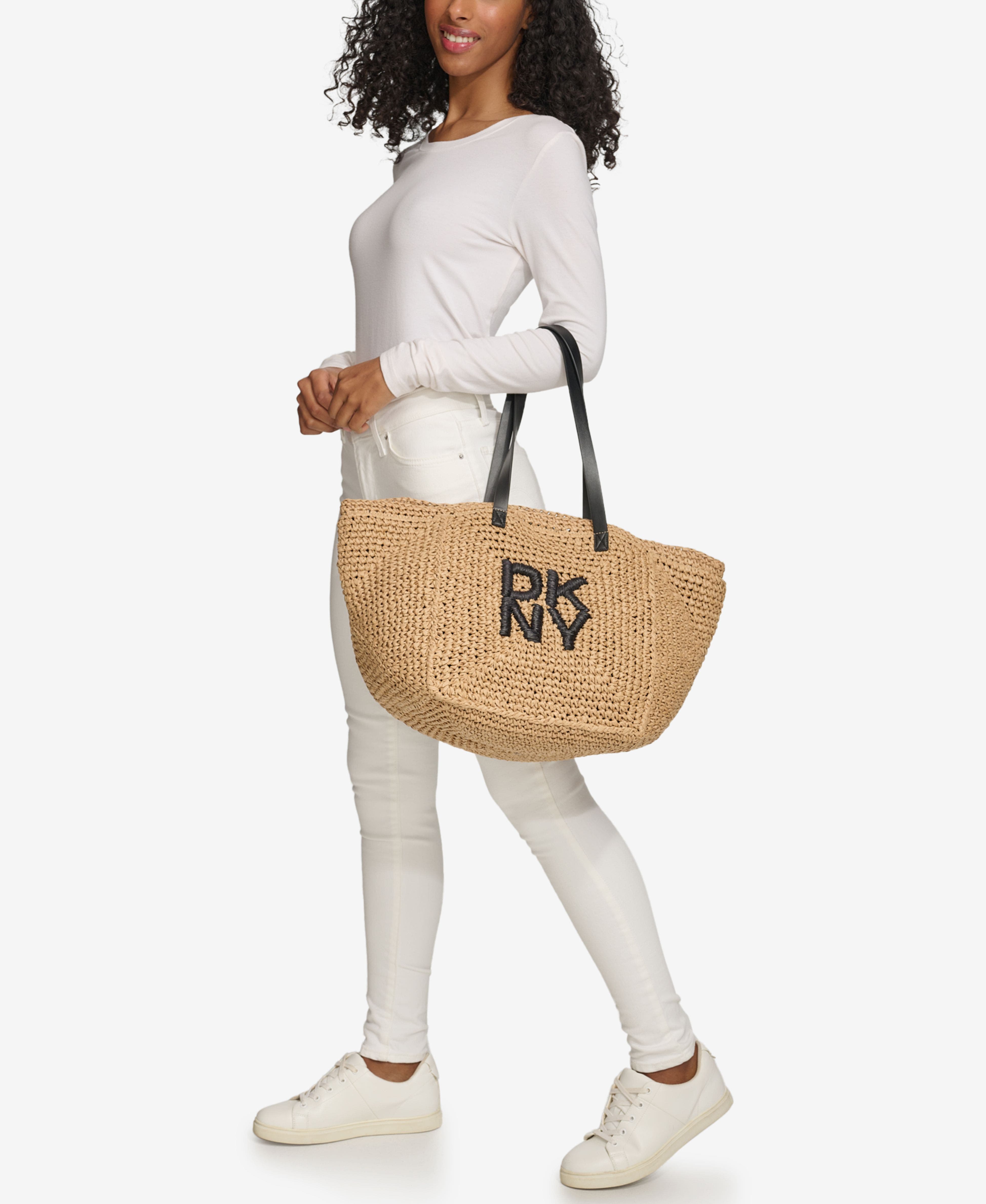 DKNY Paloma Tote, Alternate, color, Natural/Black
