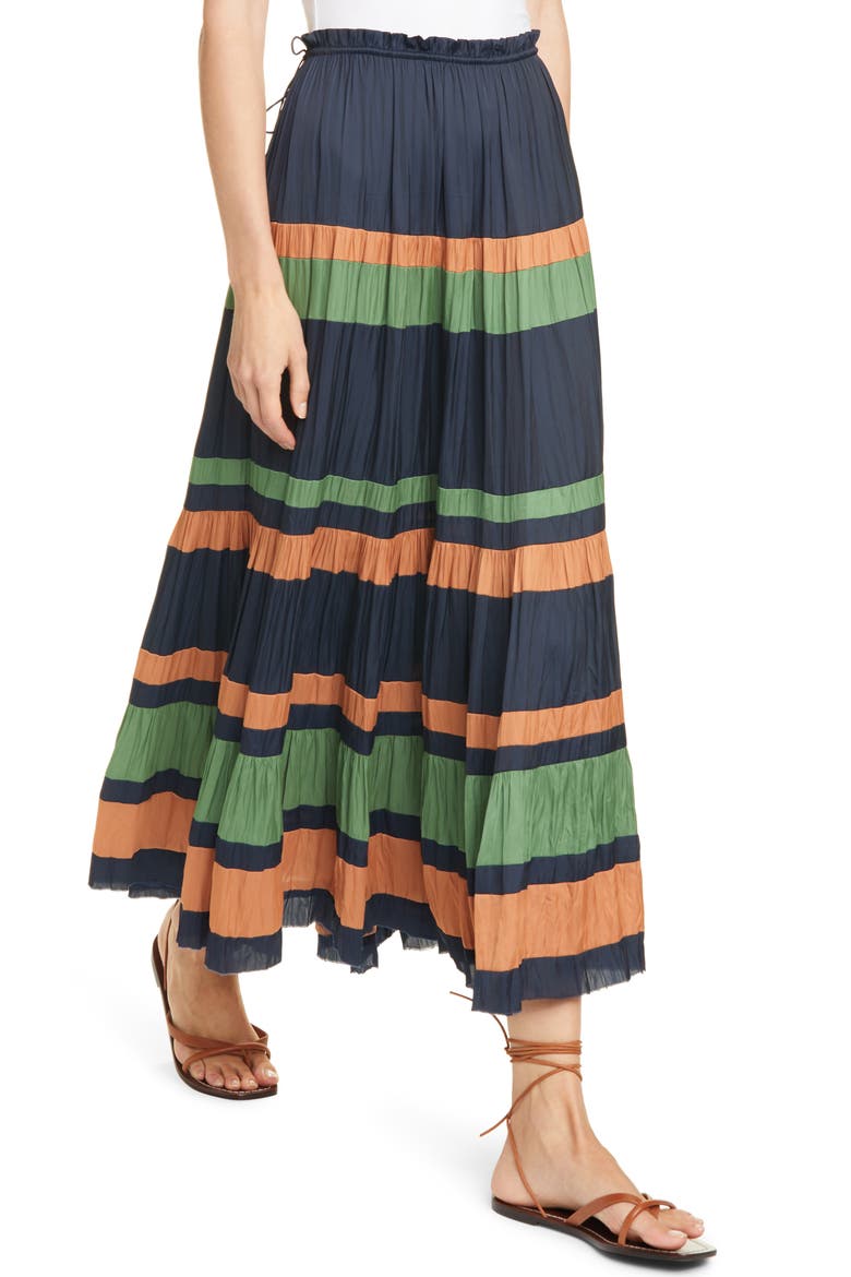 Avelina Stripe Skirt, Alternate, color, MIDNIGHT