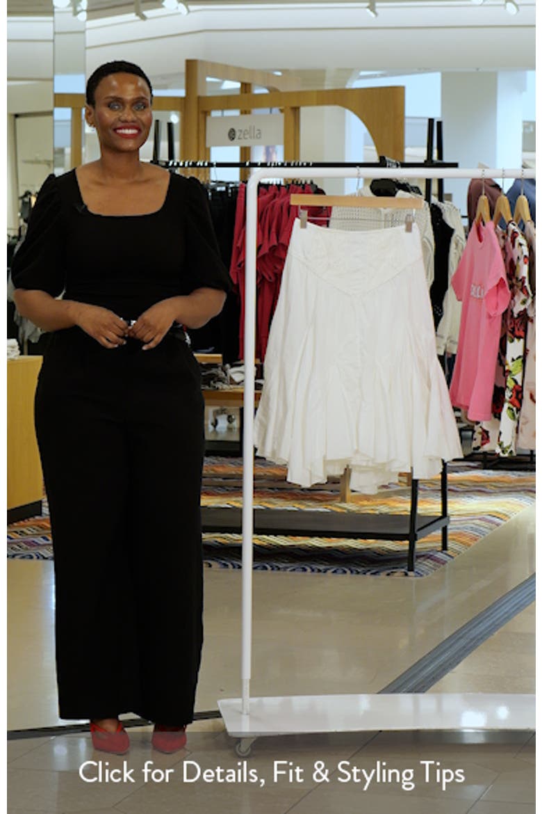 Frida Embroidered Godet Midi Skirt video