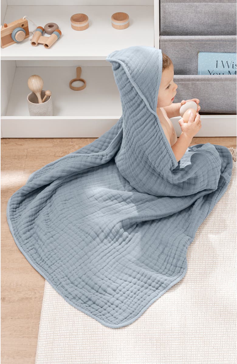 Comfy Cubs Hooded Baby Towels - 6 Layers, Pack of 1, Alternate, color, Pacific Blue