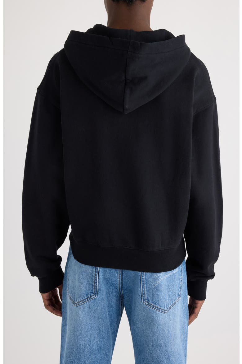 Le Hoodie Gros Grain Cotton Zip Hoodie, Alternate, color, BLACK