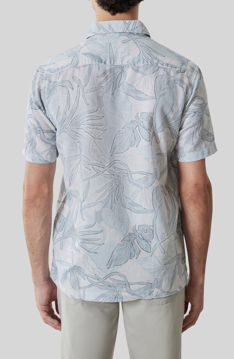 Robert Barakett Stratford Cotton Short Sleeve Button-Up Shirt, Alternate, color, Dusty Teal