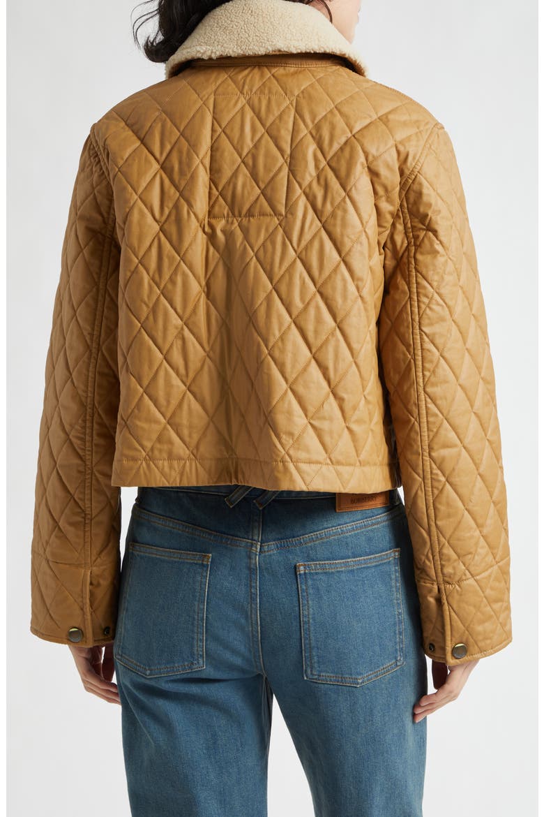 Howle Quilted Jacket with Genuine Shearling Collar, Alternate, color, SEPIA/ HAY