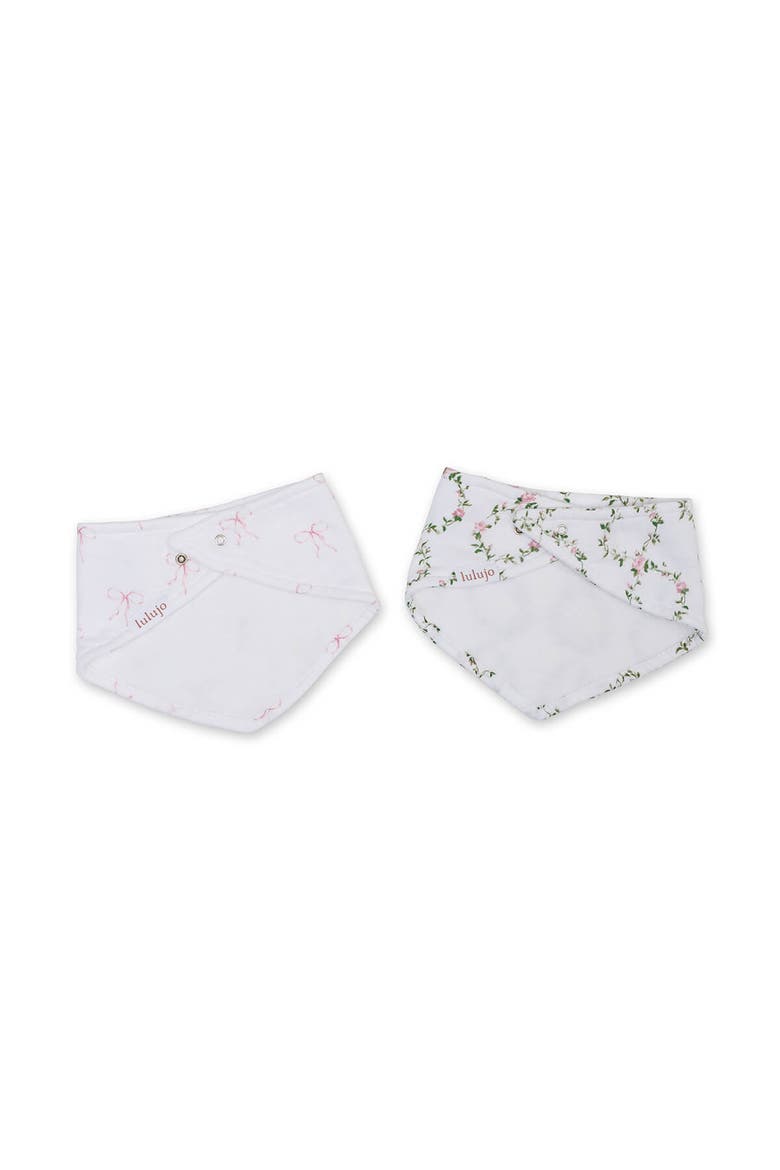 Bandana Bibs 2 Pack, Alternate, color, Bows & Rose Trellis