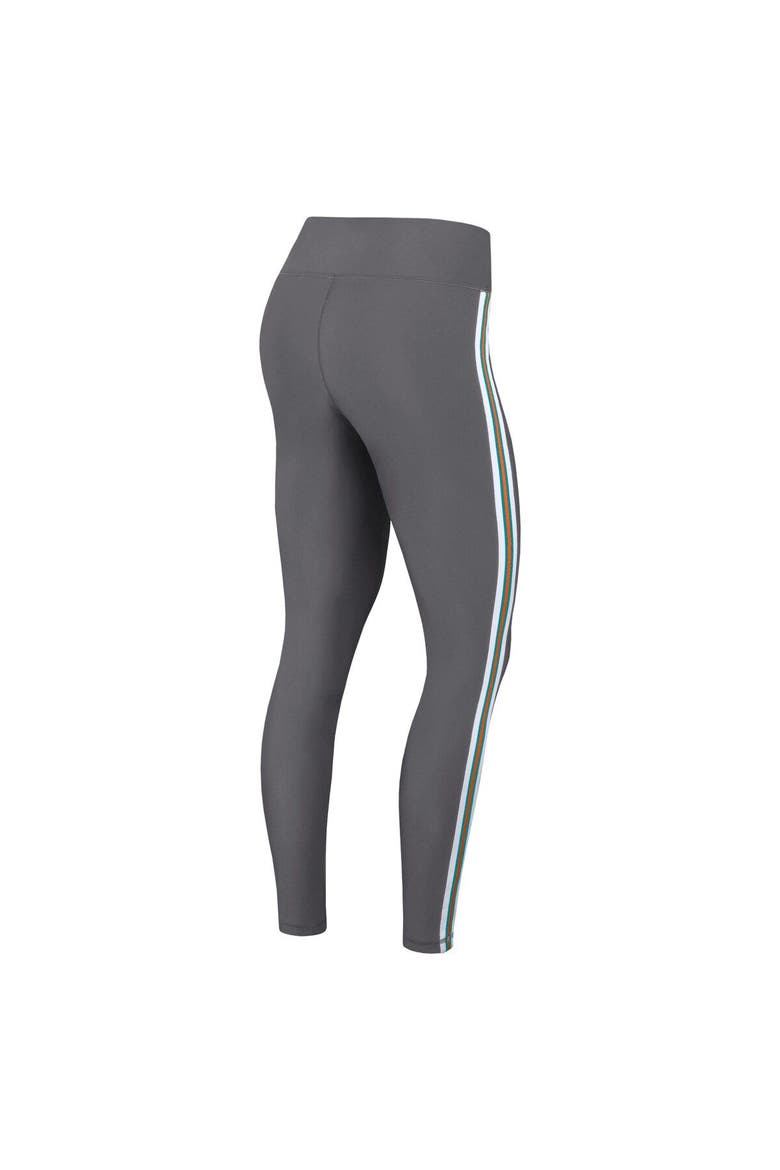 Women's WEAR by Erin Andrews Charcoal Miami Dolphins Color Block Leggings, Alternate, color, Charcoal