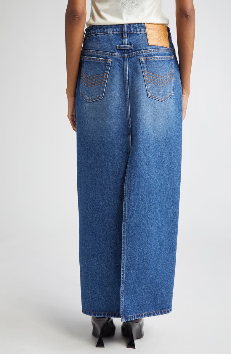 Jean Paul Gaultier Button Detail Denim Maxi Skirt, Alternate, color, 