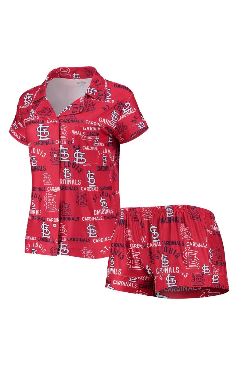 CONCEPTS SPORT Women's Concepts Sport Red St. Louis Cardinals Flagship Allover Print Top & Shorts Sleep Set, Main, color, Red