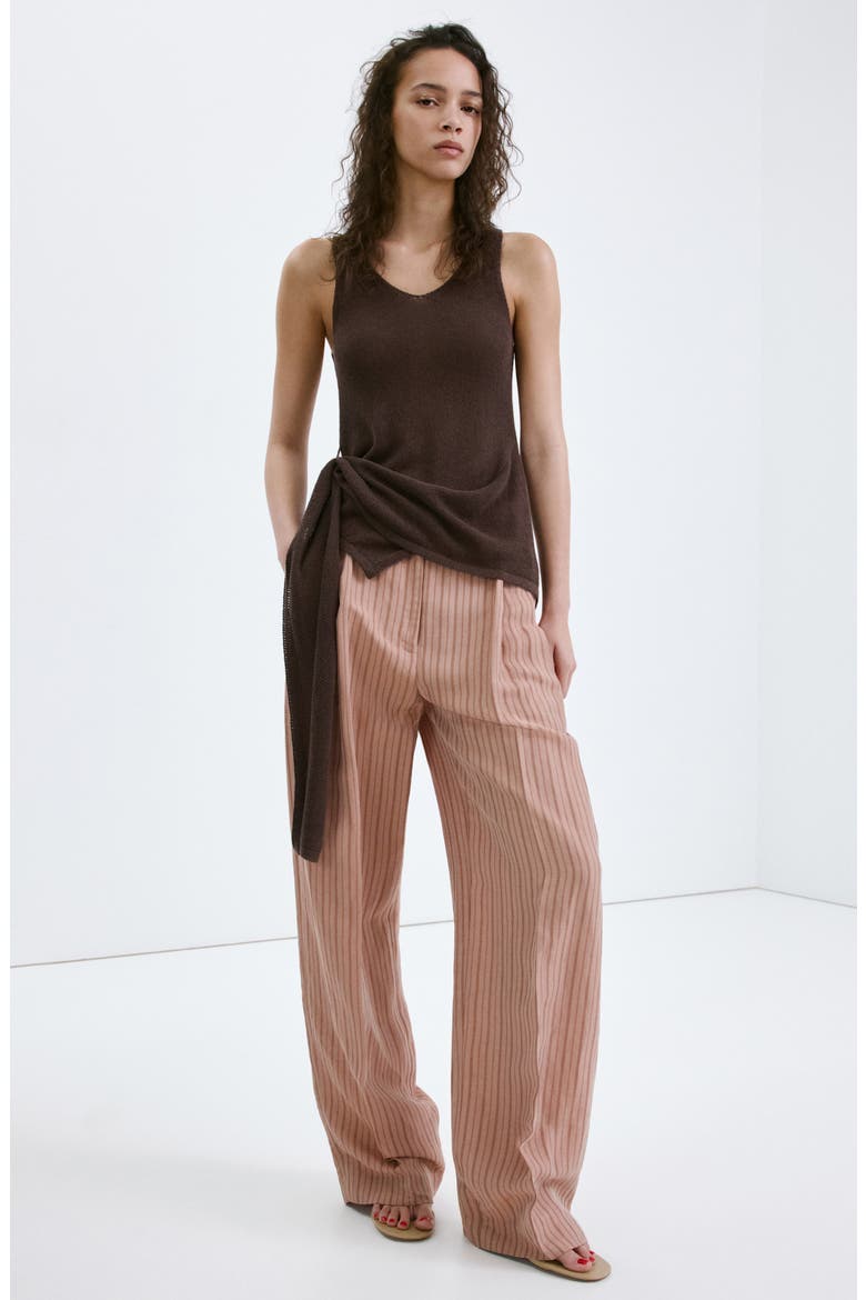 Asymmetric Drape Sash Knit Top, Alternate, color, CHOCOLATE