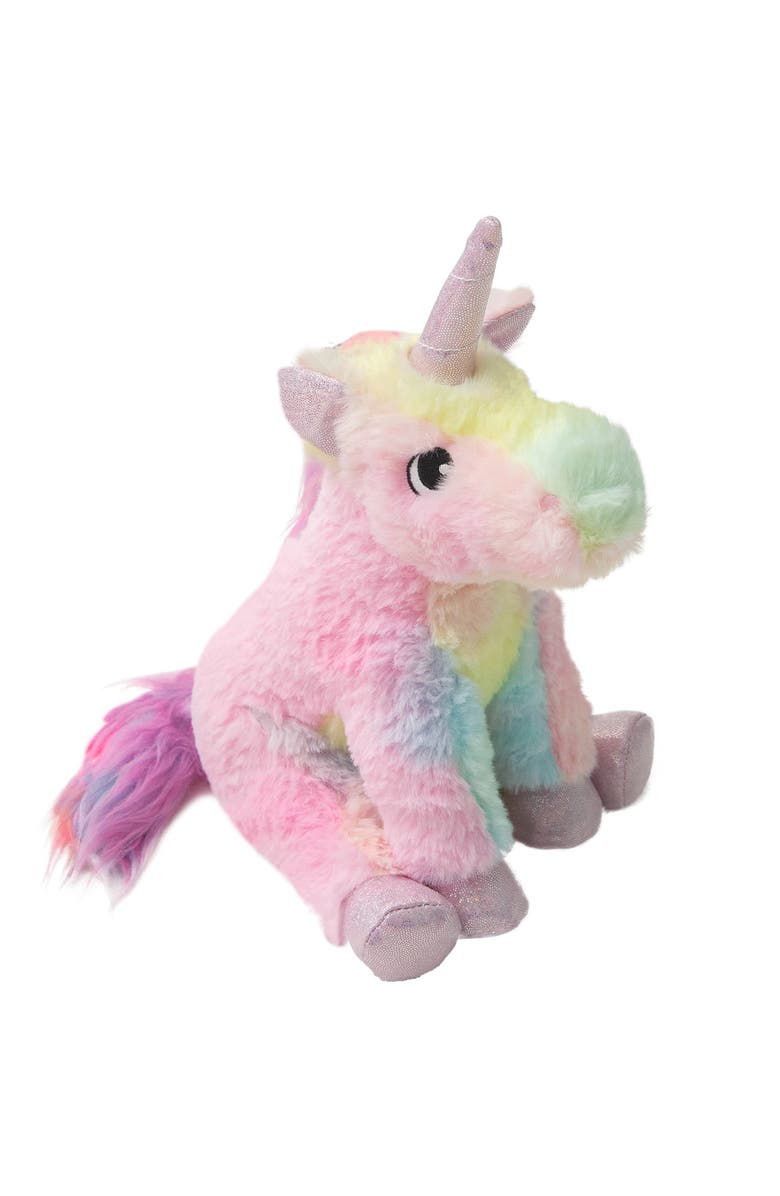 SnugArooz Tye the Unicorn, Rainbow Plush Dog Toy, Squeaks & Crinkles, Main, color, Multicolored