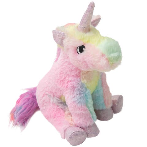 Tye the Unicorn, Rainbow Plush Dog Toy, Squeaks 
Crinkles
