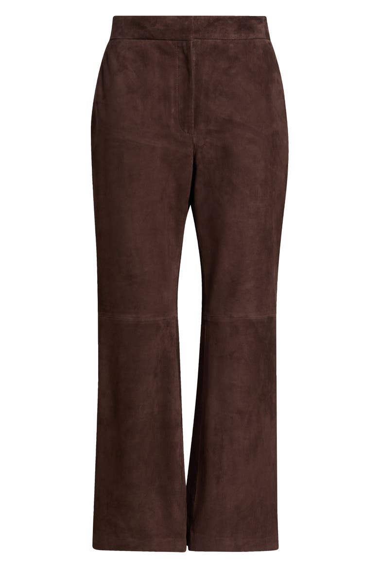Suede Kick Flare Pants, Alternate, color, BROWN COFFEE