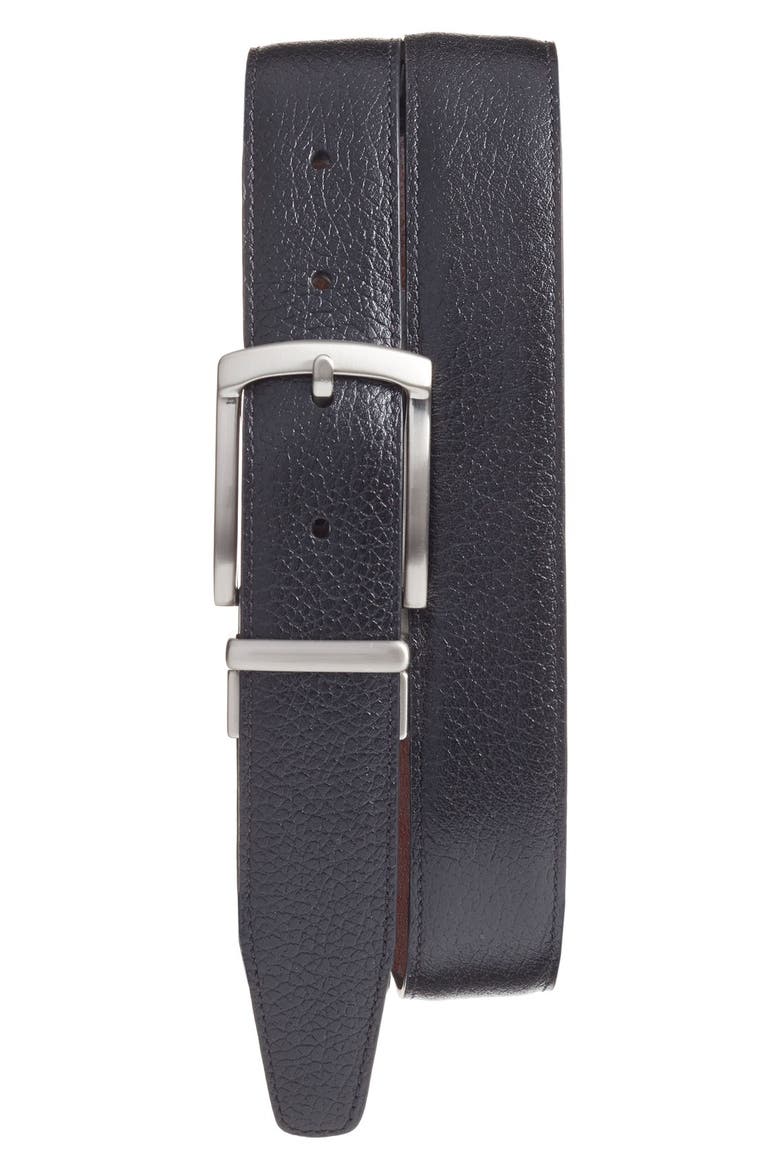 Reversible Leather Belt, Main, color, BLACK/ BROWN