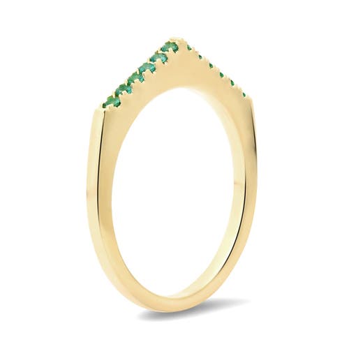 Elliot Young 14k Stackable Pave Point Ring In Gold