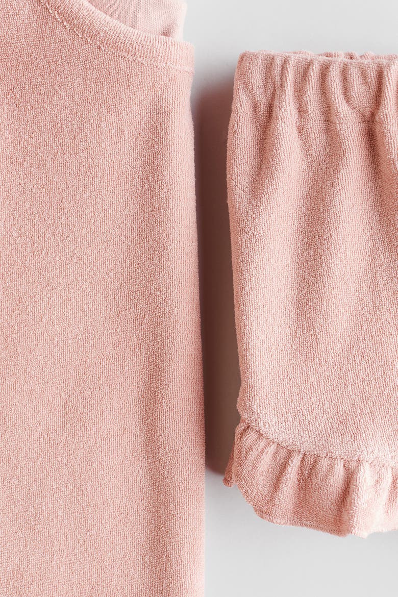 2-piece Frill-trimmed Terry Set, Alternate, color, Light dusty pink