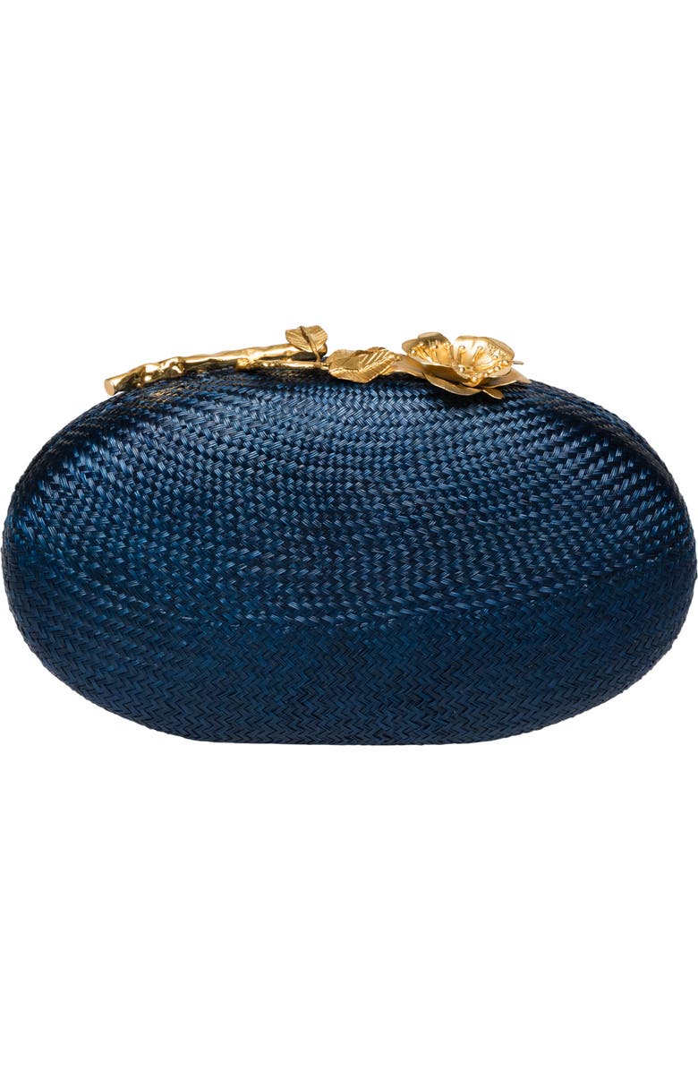 Rafe New York Joanna Oval Clutch, Main, color, Navy