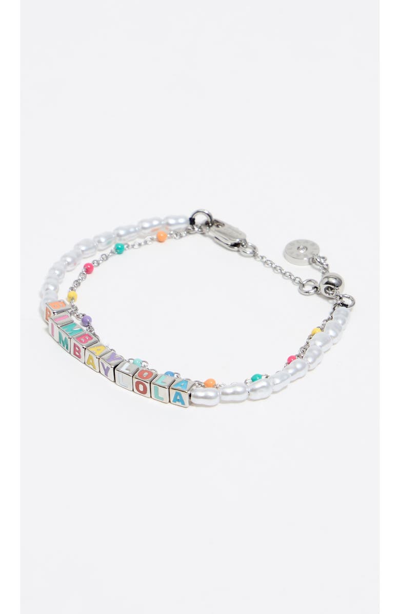 Bimba y Lola Double-Layer Dice Logo Bracelet, Main, color, Silver