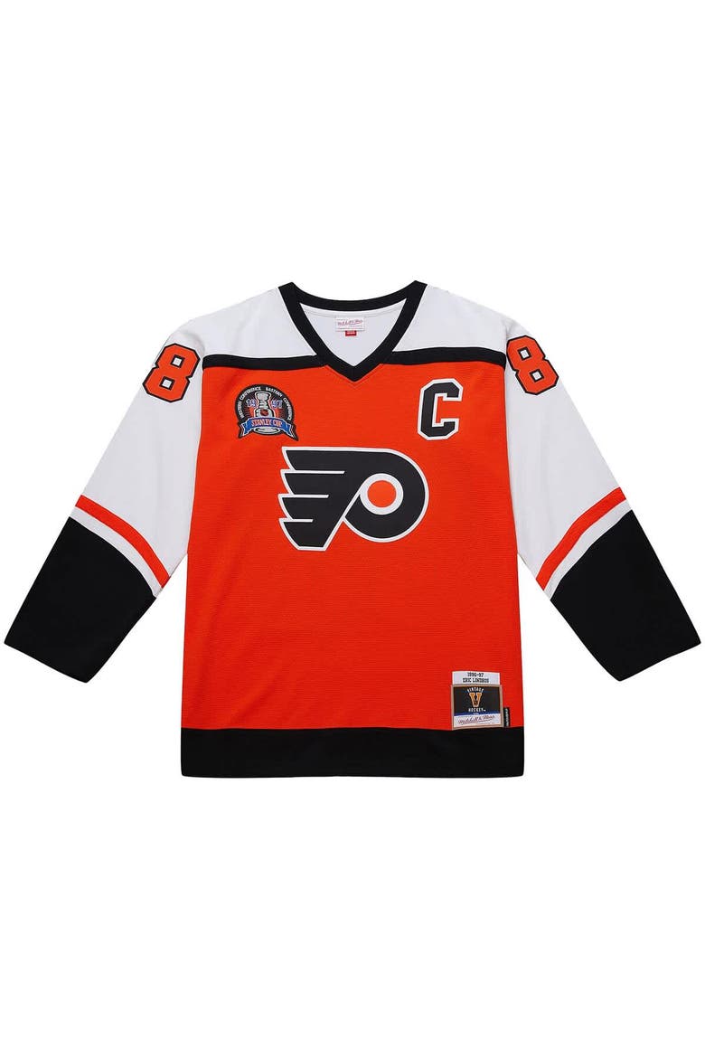 Men's Mitchell & Ness Eric Lindros Orange Philadelphia Flyers Big & Tall 1996-97 Blue Line 2.0 Jersey, Alternate, color, Orange