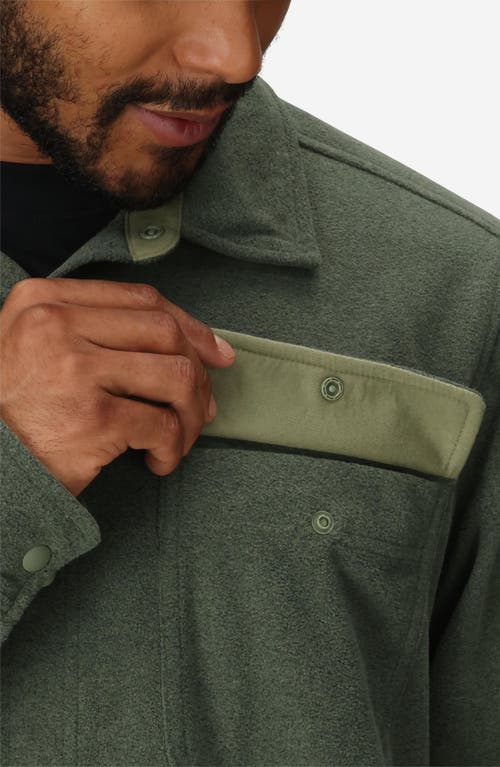 Marmot Felton Long Sleeve Fleece Snap-up Shirt In Green
