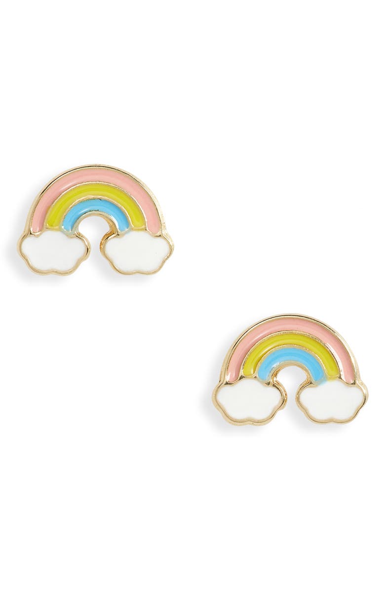 Bony Levy Kids' 14K GoldRainbow Stud Earrings, Main, color, 