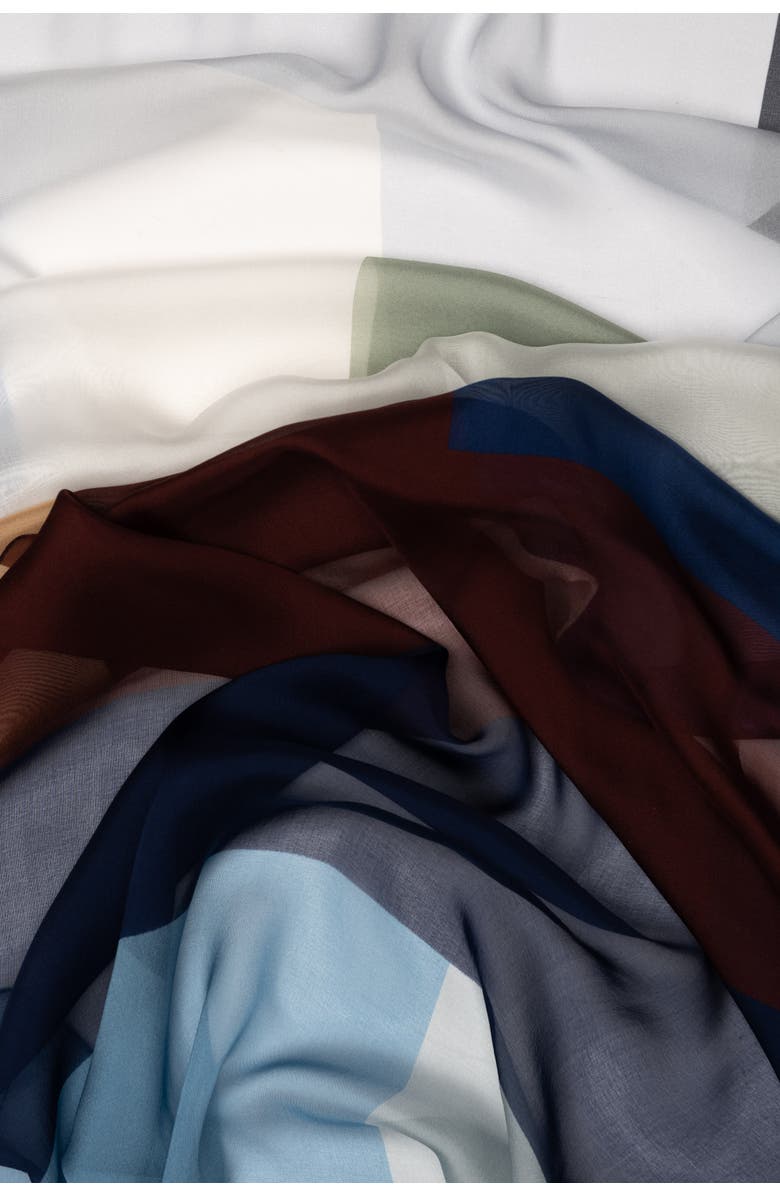 Elizabetta Genevra - Silk Scarf Shawl, Alternate, color, Blue