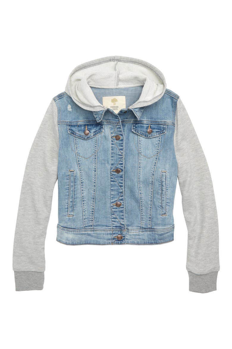 Mixed Media Jacket, Main, color, POWDER WASH