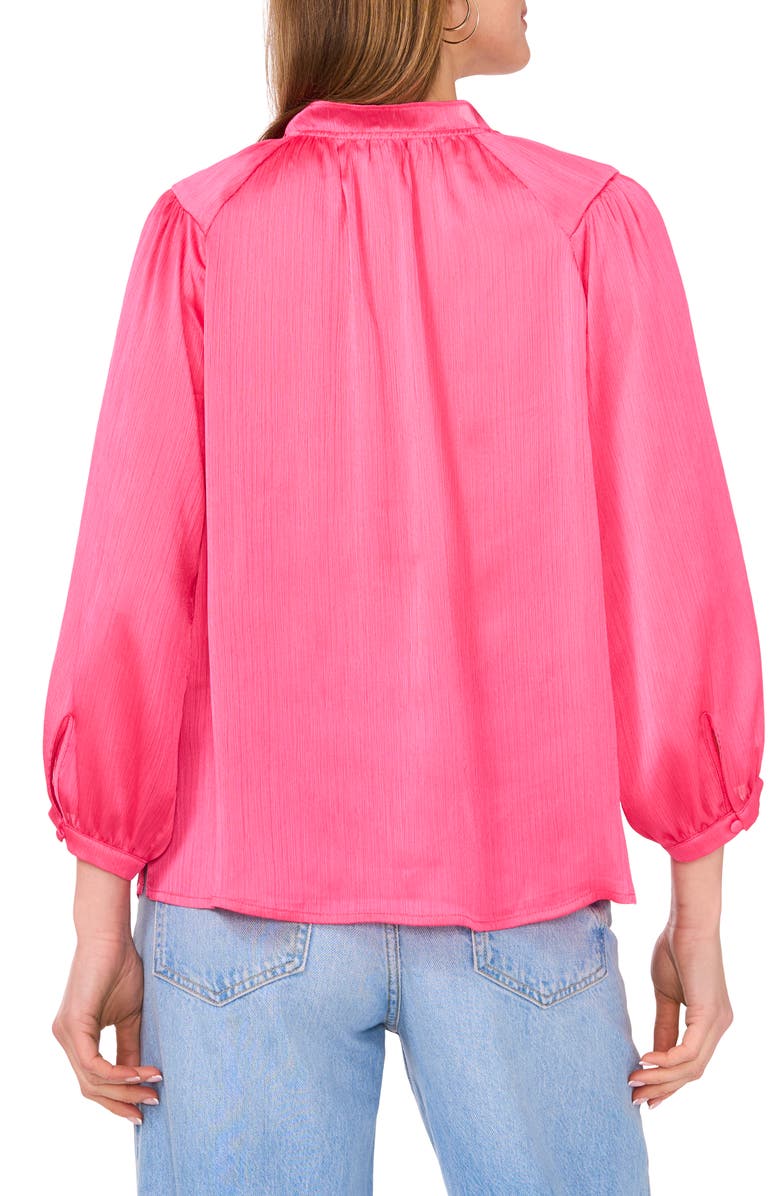 Vince Camuto Textured Satin Peasant Top, Alternate, color, 