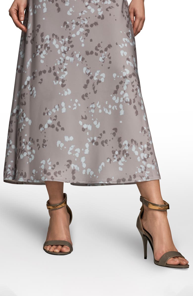 Donna Karan New York Abstract Print Satin Midi Dress, Alternate, color, Driftwood Multi