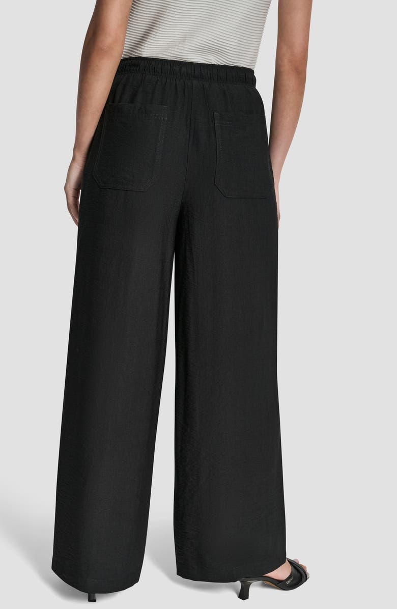 DKNY Drawstring Pants, Alternate, color, Black