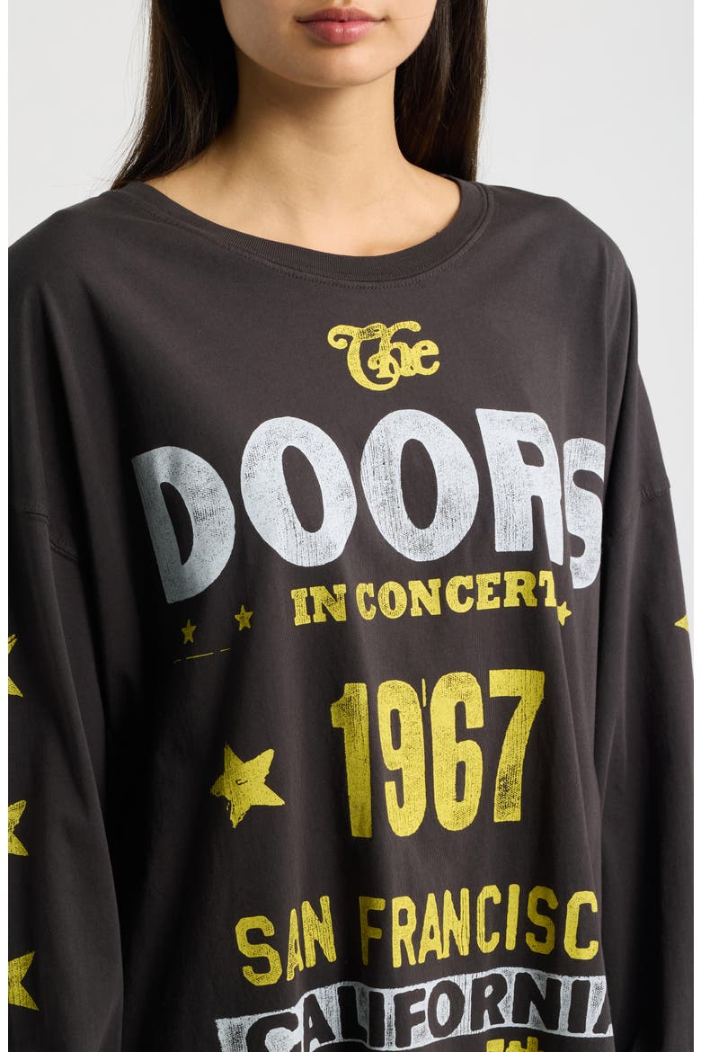 The Doors Gig Poster Oversized Long Sleeve Graphic Tee, Alternate, color, REACTIVE BLACK