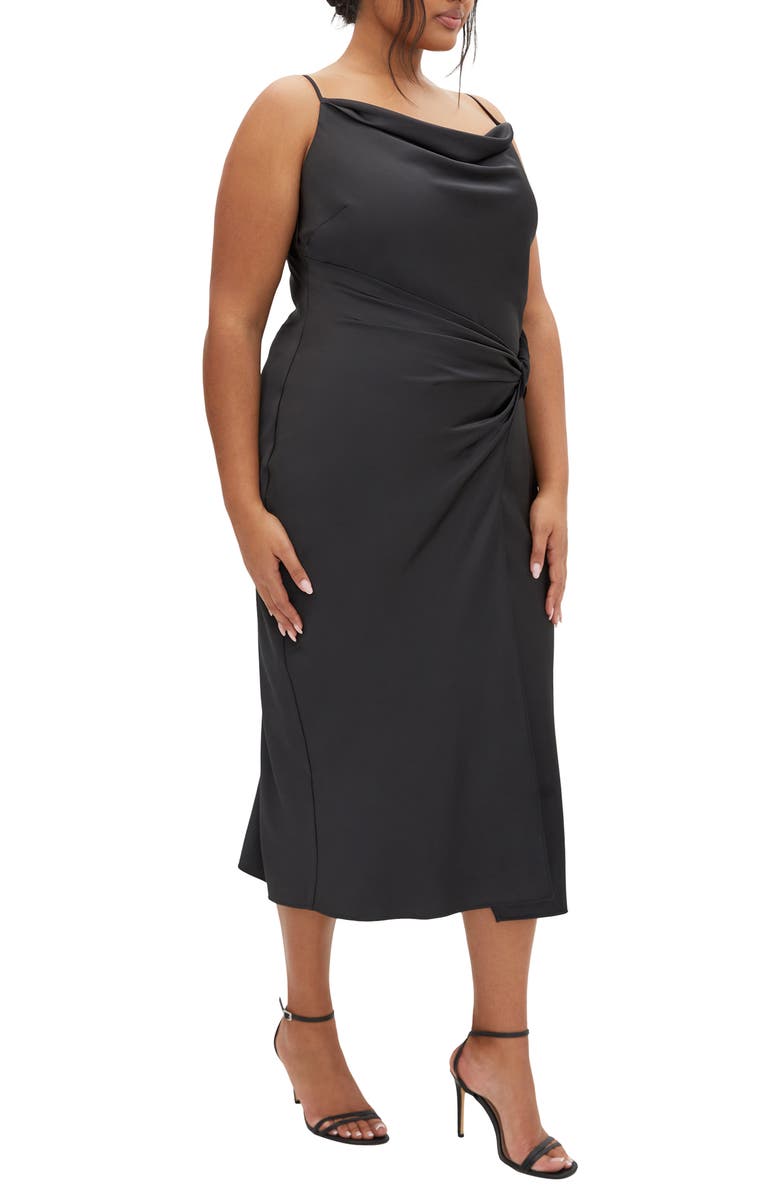 City Chic Adelina Satin Cocktail Dress, Alternate, color, 