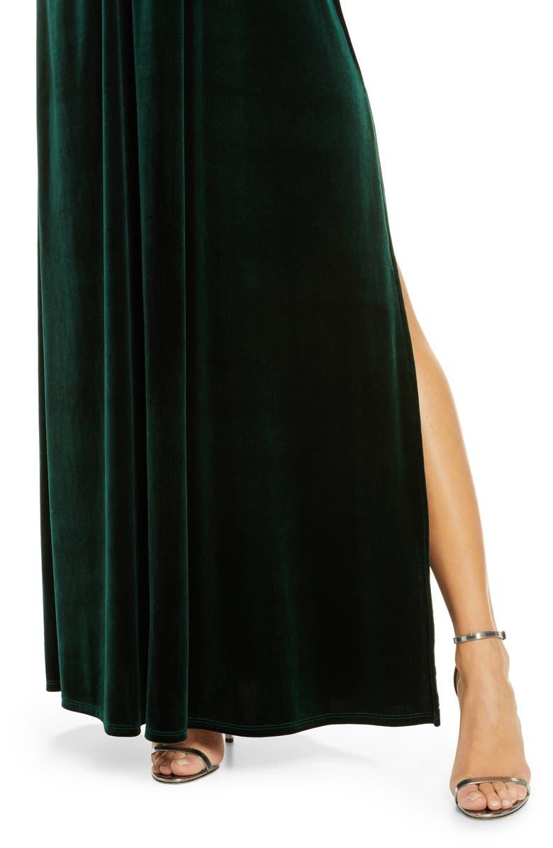Lulus Final Song Strappy Back Velvet Gown, Alternate, color, 