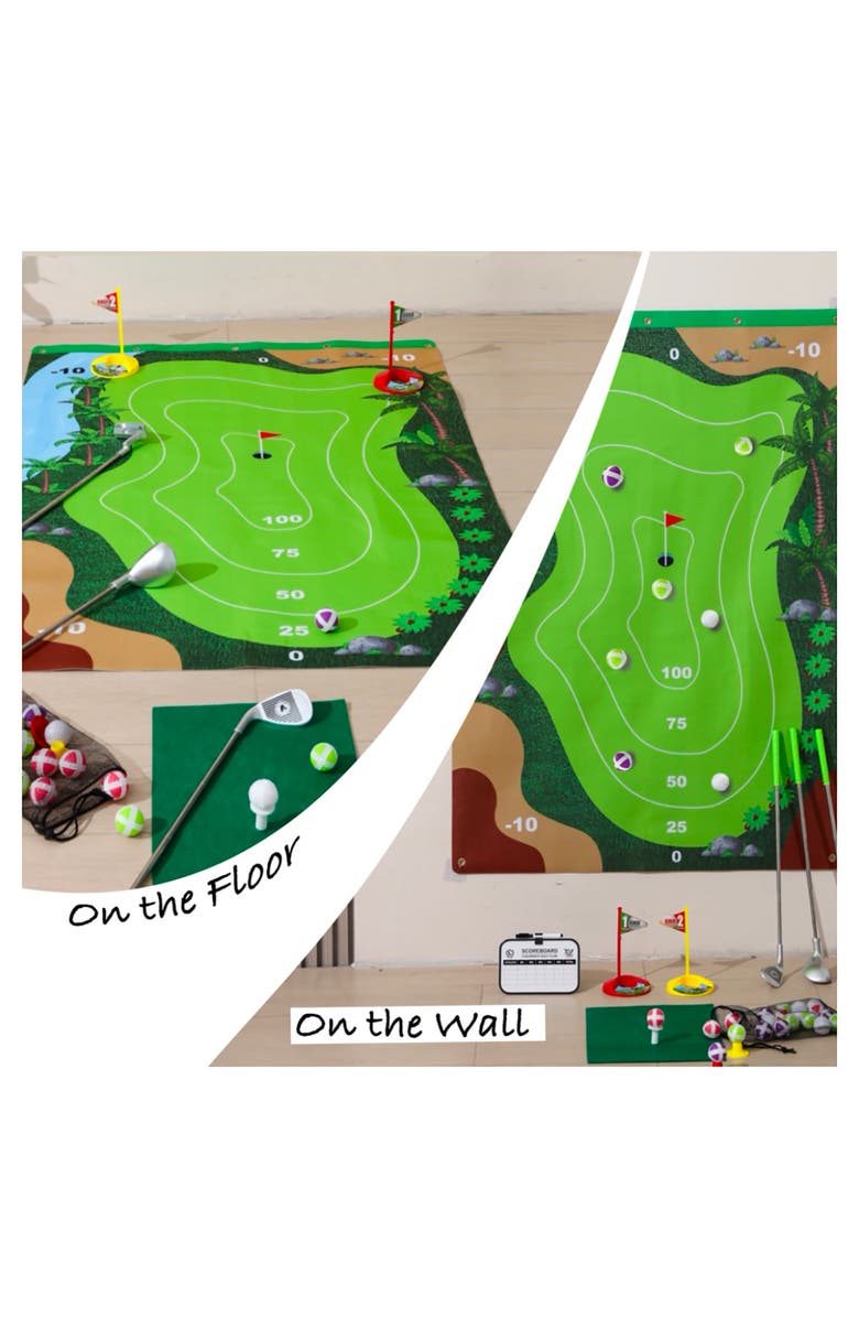 Trimate Golf Game Chipping Mat and Accessories, Training and Practice Golf Travel Set 3+, Alternate, color, Multicolored