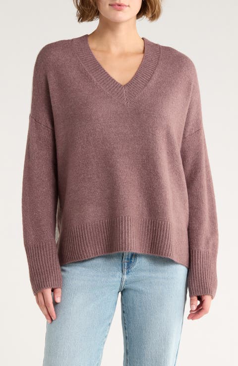 Contrast High-Low Sweater (Regular & Petite)