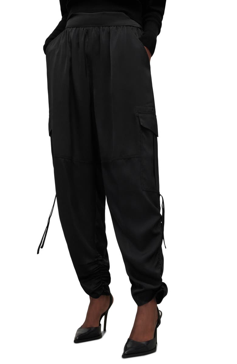 AllSaints Kaye Ruched Cargo Pants, Main, color, 