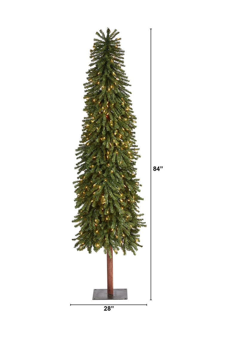 NEARLY NATURAL 7ft. Grand Alpine Artificial Christmas Tree with 400 Clear Lights on Natural Trunk, Alternate, color, 