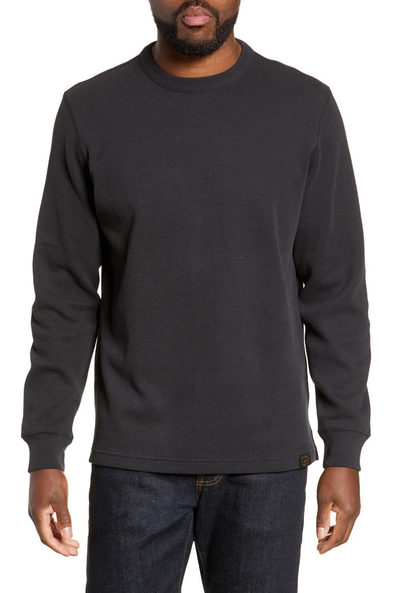 Waffle Knit Thermal Crewneck Shirt, Main, color, NAVY
