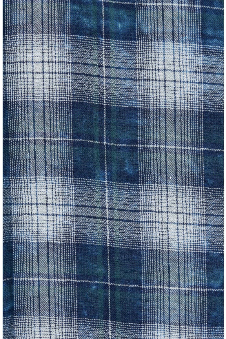 Check Band Collar Sport Shirt, Alternate, color, INDIGO