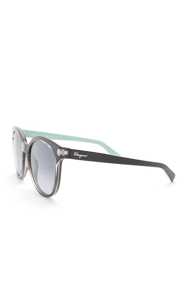 FERRAGAMO 53mm Round Acetate Sunglasses, Alternate, color, 