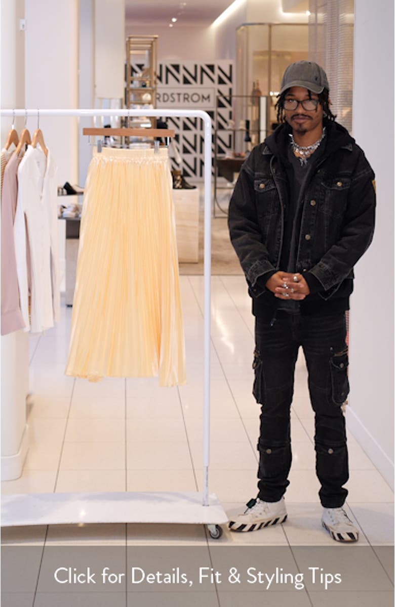 Missie Pleated Satin Skirt, sales video thumbnail